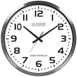 La Crosse Technology 404-1220 20" Brushed Aluminum Atomic Wall Clock