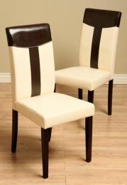 Tiffany Leather Oak/ Black Dining Chair (Set of 2)