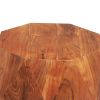 DunaWest21.5 inch Faceted Handcrafted Mango Wood Side End Table with Octagonal Top, Brown