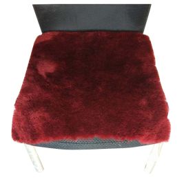 Winter Plush Chair Mat Office Thicker Non-slip Warm Sofa Cushion-Wine