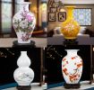 Chinese White Ceramic Vase Art Home Decorative Vase,Peony