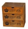 Elegant Small Crown Pattern Wood Storage Chests Desktop Receive Container
