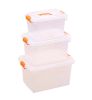 Set of 3 Durable Household Storage Boxes/ Storage Bins All-purpose,Transparent