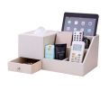 Multifunctional Desktop Storage Box/ Creative Tissue Box 7 Cells, White