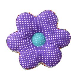Flower Back Pillow Soft Cushion Office/Car Cotton Tatami Floor Cushion-Purple