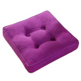 Square Thicken Cushion Tatami Floor Cushion Office Home Pillow 40X40CM-Purple