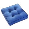 Square Thicken Cushion Tatami Floor Cushion Office Home Pillow 40X40CM-Blue