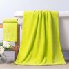3 PCS Solid Color Soft Cotton Towel Set( 1Bath Towel, 2 Hand Towels)-Green