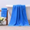 3 PCS Solid Color Soft Cotton Towel Set( 1Bath Towel, 2 Hand Towels)-Blue