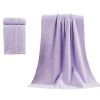 3 PCS Solid Color Soft Cotton Towel Set( 1Bath Towel, 2 Hand Towels)-Purple