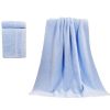 3 PCS Solid Color Soft Cotton Towel Set( 1Bath Towel, 2 Hand Towels)-Light Blue