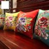 Chinese Style Classical Flowers Embroidered Decorative Pillows Sofa Pillow Cover, #03