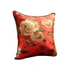Chinese Style Classical Flowers Embroidered Decorative Pillows Sofa Pillow Cover, #09