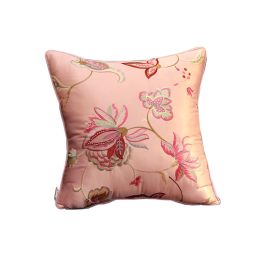 Chinese Style Classical Flowers Embroidered Decorative Pillows Sofa Pillow Cover, #18