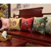 Chinese Style Classical Flowers Embroidered Decorative Pillows Sofa Pillow Cover, #18