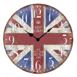 12" European Retro Wall Clock Classical Decor Silence Hanging Clock, C