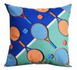 Multicolor Living Room Bedroom Sofa Pillow, Tennis And Tennis Rackets