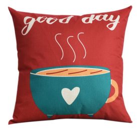 Multicolor Living Room Bedroom Sofa Pillow, Red Bottom And Cup