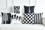 Living Room Bedroom Sofa Pillow, Black And White Squares