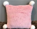 Living Room Bedroom Sofa Pillow, Pink Plush Square Shape