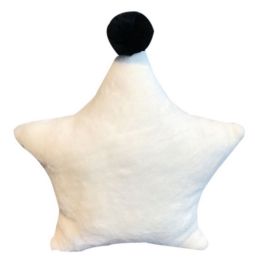 Living Room Bedroom Sofa Pillow, White Plush Star Shape