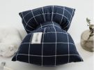 Multicolor Living Room Bedroom Sofa Bowknot Pillow, Dark Blue Lattice