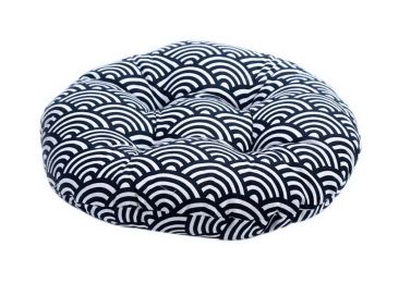2 Pack Japanese-style Stripes Patterned Round Tatami Cushions Bay Window Cushion