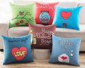 Valentine's Day Gift For Lovers, Square Love Balloon Blue Pillow For Sofa Office