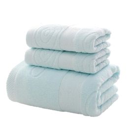 3 PCS Luxuriously Soft Cotton Towel Bath Sheet Towels Bath Towel, Blue