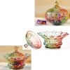 Elegant Ornate Glass Jars Decorative Weddings Candy Glass Pot Color Glass Cup U