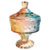 Elegant Ornate Glass Jars Decorative Weddings Candy Glass Pot Color Glass Cup V