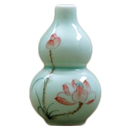 Original Green Porcelain Vase Ideal for Floral Arrangements