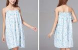 New Floral Pattern Women Strapless Bath Skirt Cotton Spa Bathrobe Dress, 1 piece (02)