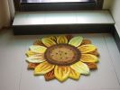 Custom Floor Mat Sun Flower Anti-Slip Living Room Rug 27.5''*23.5''