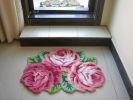 Pretty Bath Rug Three Pink Roses Rug for Hallway, Living Room 31.5*23.5 Inches