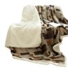 Casual Sofa Blanket Double Layer Soft Throw,Brown,39.4x47.2x1.2 inches #20