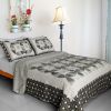 [Francesca] Cotton 3PC Vermicelli-Quilted Printed Quilt Set (Full/Queen Size)
