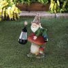 Gnome On Mushroom Solar Statue