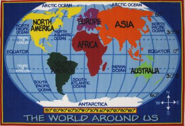 Kids World Map 8'X11'