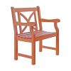 Outdoor Eucalyptus Wood Arm Chair X-Back Design