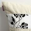 Onitiva - [Flowing Flowers] Linen Patch Work Pillow Cushion Floor Cushion (19.7 by 19.7 inches)
