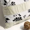 Onitiva - [Flowing Flowers] Linen Patch Work Pillow Cushion Floor Cushion (19.7 by 19.7 inches)