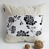 Onitiva - [Floral Wedding] Linen Patch Work Pillow Cushion Floor Cushion (19.7 by 19.7 inches)
