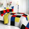 [Smashing Patchword - A] Vermicelli-Quilted Patchwork Quilt Set Full/Queen