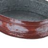 Country Style Two Tiered Galvanized Iron Tray, Red and Gray