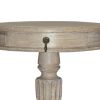 DunaWest Round Wooden Table with Pedestal Base and Molded Top, Rustic Brown