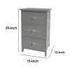 DunaWest 24.41 Inches 3 Drawer Wooden storage Cabinet with Engraved Floral Details, White