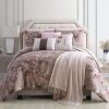 DunaWest Andria 10 Piece Queen Size Comforter and Coverlet Set , Brown and Pink