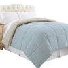 DunaWes Genoa King Size Box Quilted Reversible Comforter , Gray and Blue
