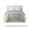 DunaWes Genoa King Size Box Quilted Reversible Comforter , Gray and Blue
